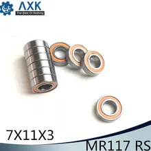 MR117-2RS подшипник ABEC-3 10 шт. 7x11x3 мм миниатюрные MR117RS шарикоподшипники синий герметичный подшипник MR117 2RS