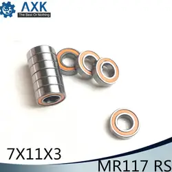 MR117-2RS подшипник ABEC-3 10 шт 7 х 11 х 3 мм миниатюрный MR117RS подшипники синий герметичный подшипник MR117 2RS