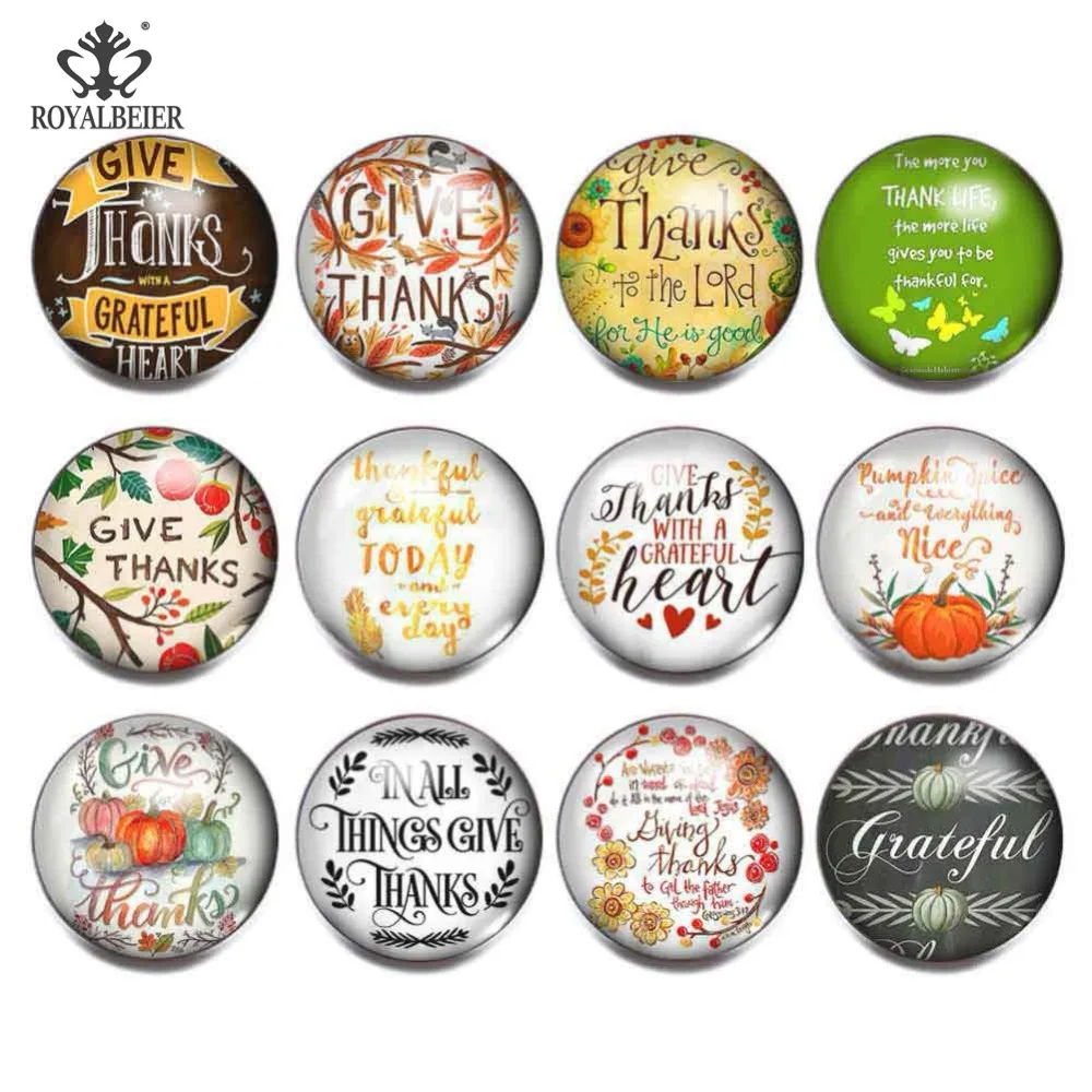 12pcs/lot Mixed Thanksgiving Themes 18mm Snap Button Charms For Snaps