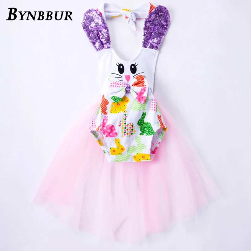 Bynbbur Cartoon Print Mesh Patchwork Ruffles Princess Dress Girls Sequin Party Dress Cute Baby Kid Girls Dress 2019 Summer New