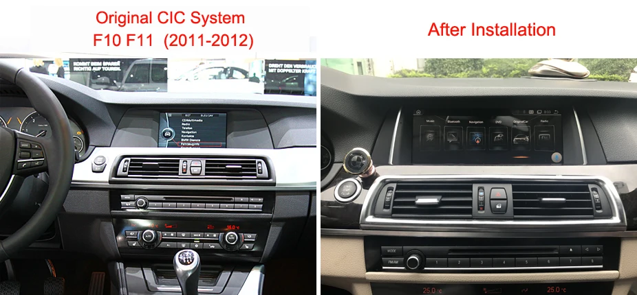Perfect COIKA Android 8.1 System Car Video Player For BMW F10 F11 GPS Navi Multimedia WIFI BT AUX 2+32G RAM IPS Touch Screen USB Carplay 1