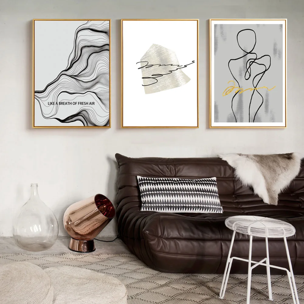 Minimalist Wall Art Landscape  Posters And Prints Black And White Nordic Poster Abstract Canvas Painting Canvas Art Unframed