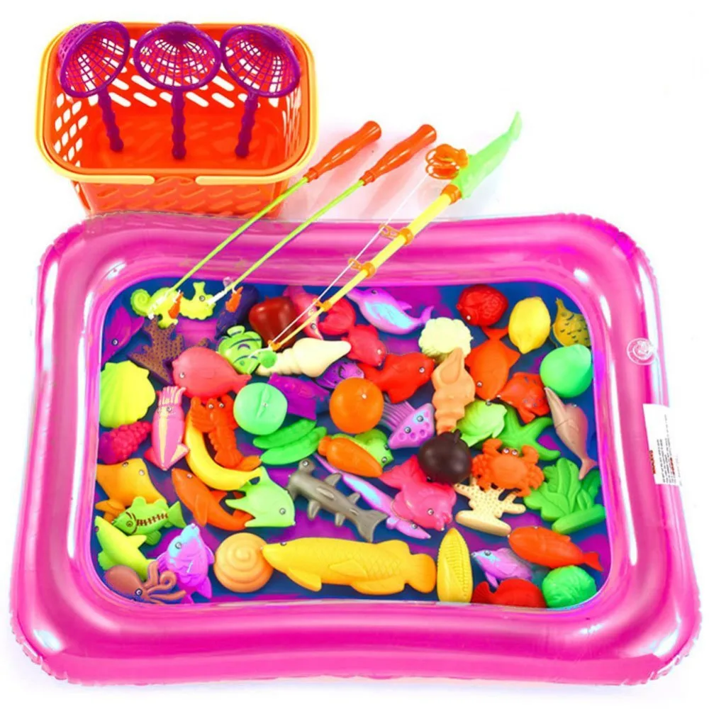 Buy 50 Pieces Fishing Toy Bath Toys Waterproof Floating Fish Playsets