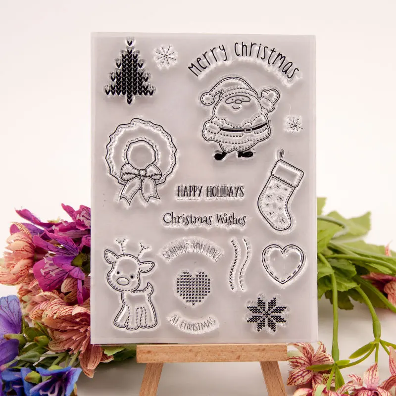 

YPP CRAFT Merry Christmas Transparent Clear Silicone Stamps for DIY Scrapbooking/Card Making/Kids Crafts Decoration Supplies 695