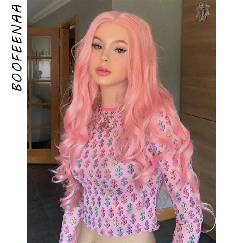 

BOOFEENAA Pink Print Mesh Long Sleeve T Shirt Crop Tops Streetwear Sexy Graphic Tees Women Fall 2019 Cute Shirts C71-G87