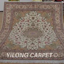 Yilong 8'x10' ручной работы персидский ковер розовый изысканный ручной работы шерсть восточные шелковые ковры(1344