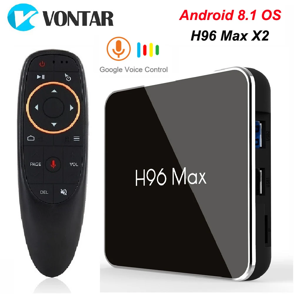  H96 MAX X2 4 ГБ 32 ГБ 64 ГБ Android 8,1 ТВ коробка S905X2 USB3.0 1080 P H.265 4 К Декодер каналов кабельного телевидения Google Play H96MAX Smart ТВ плеер 