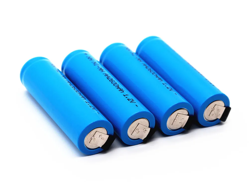 Новинка 1,2 V AA перезаряжаемая батарея 2600mah 2A Ni-MH с шарнирным штифтом паяльный лист электробритва батарея для зубной щетки