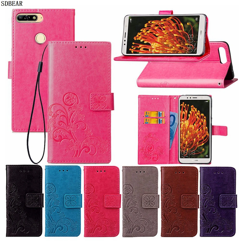 

SDBEAR For Huawei Honor 7A Pro AUM-L29 5.7 inch High Quality Book Stand Card Slot Cases Stand Flip Wallet PU Leather