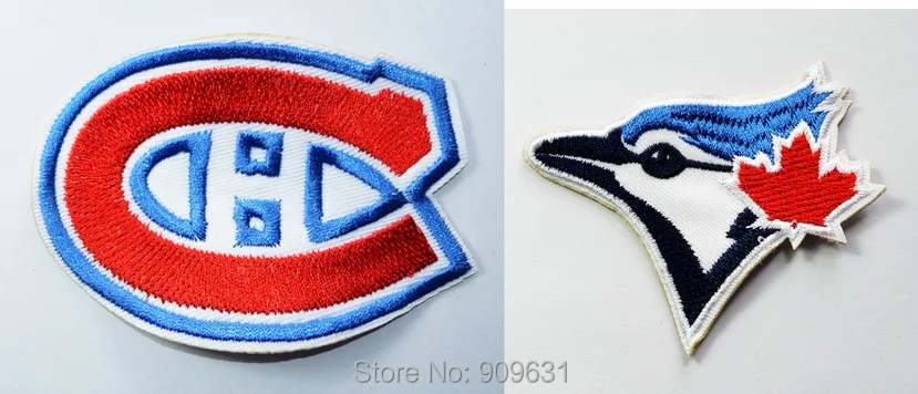

Toronto Blue Jays Baseball MLB iron on patches + Montreal Canadiens Sew on Patch Embroidered Team Logo