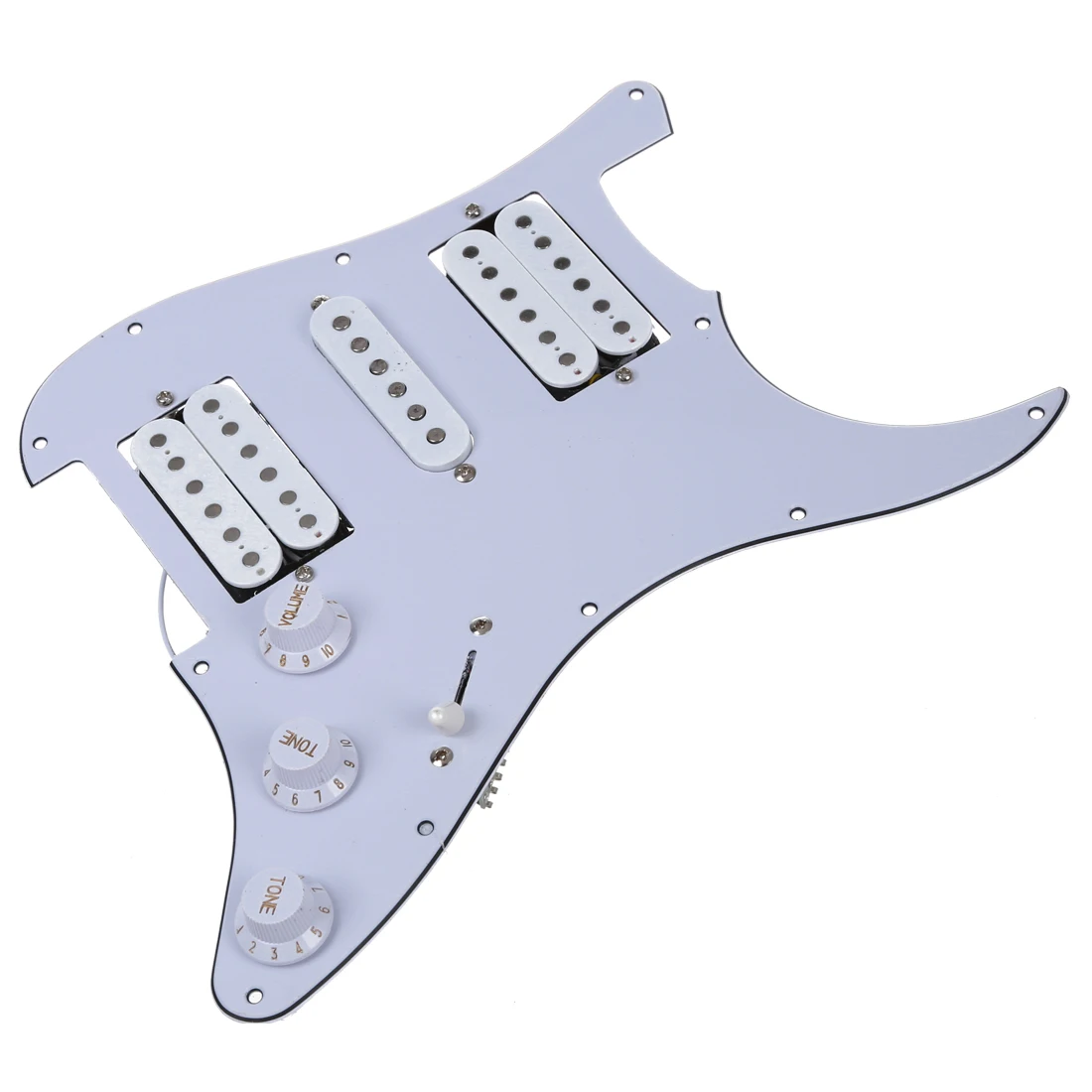 

Loaded Prewired Electric Guitar Pickguard Pickups 11 Hole HSH White