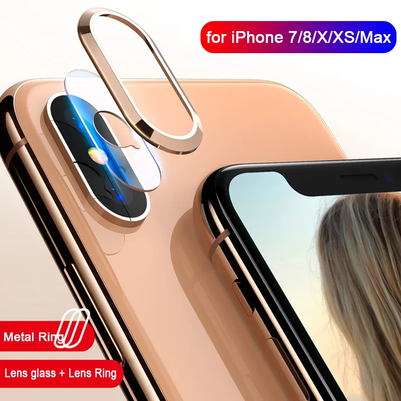 

Camera Lens Protector For iPhone XS Max XR X S R 10 Tempered Glass on iPhone7 7 8 Plus X R Back Lens Film+Protection Bumper Ring