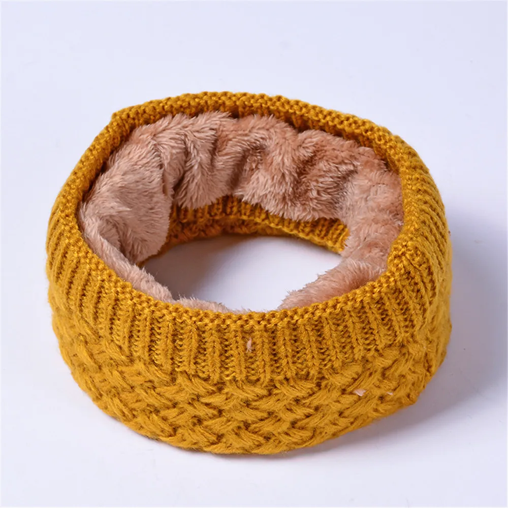 Снуд Зимний шарф-кольцо для женщин мужской утолщенный шерстяной воротник шарф для мальчика шерстяной бархатный воротник шарфы-снуды теплый удобный шейный шарф - Цвет: Цвет: желтый