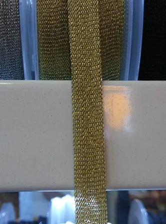 Сетчатая трубка, Золотая сетка, черная лента, тонкая серебряная лента, 1 см, широкая тесьма, тесьма, швейное кружевное полотно, 1 ярд - Цвет: Золотой