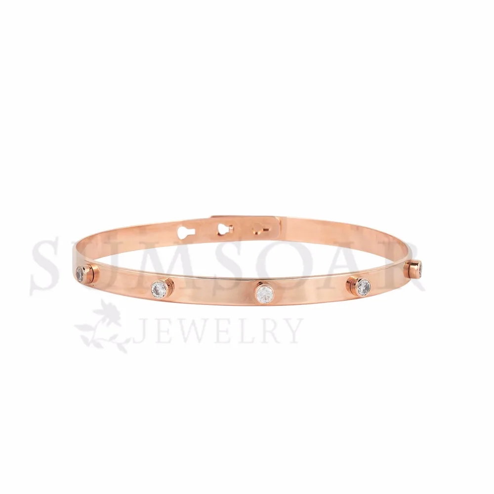 BANGLE WITH WHITE STONES