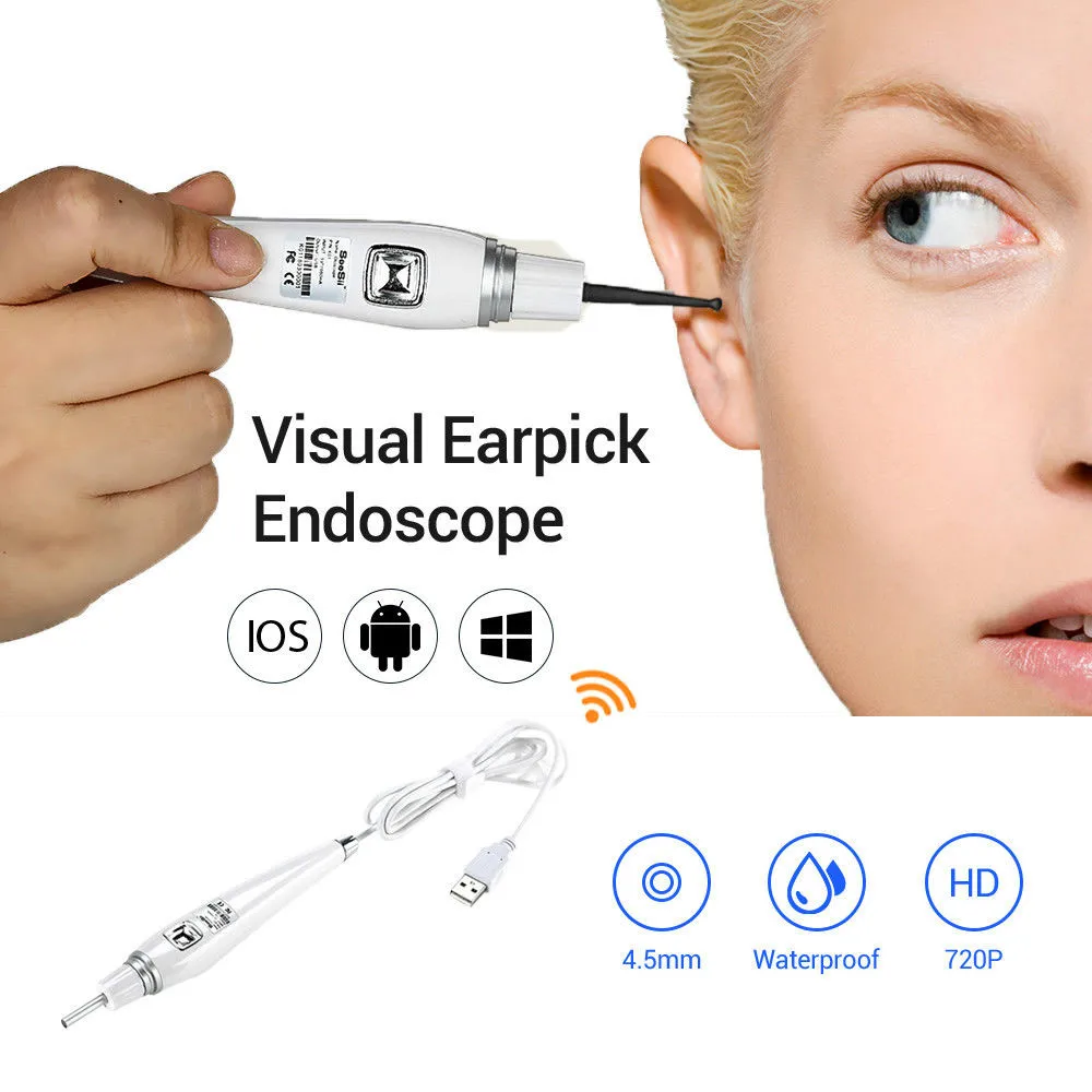 

Ear Camera Visual Earpick 1.5M 4.5mm antscope Ear Spoon USB Endoscope Camera flexible endoscope IP67 IOS Android Otoscoop