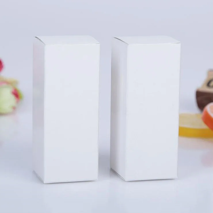 Помада крафт упаковочная картонная коробка труба для подарка/ювелирных изделий/косметики/бутылки жидкости/бутылки эфирного масла упаковочная коробка - Цвет: Белый