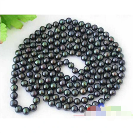 

Free shipping >>>>>>p1373 50" 8MM ROUND BLACK FRESHWATER CULTURED PEARL NECKLACE