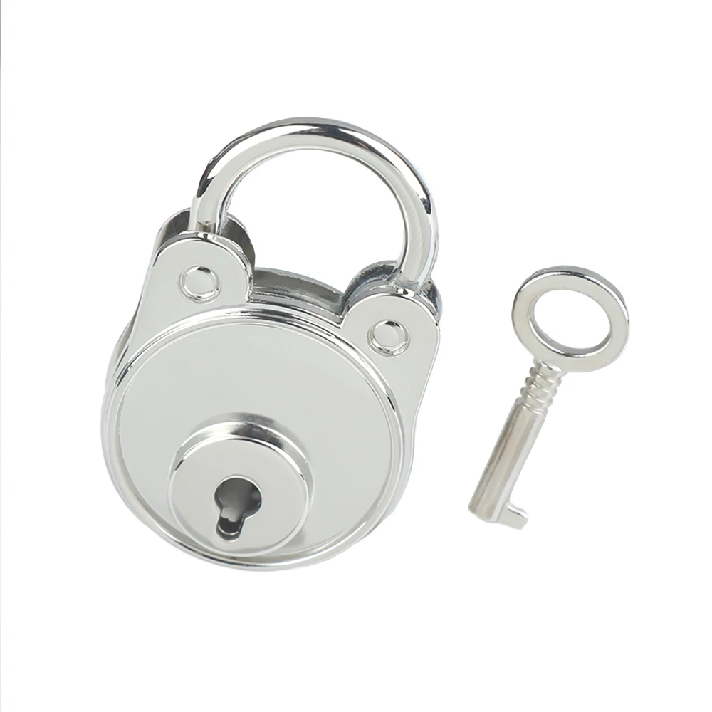 1 шт. маленький медведь Мини-замок, металлический старый винтажный стиль, Малый багаж, замок для ключей, медный цвет, украшение для домашнего