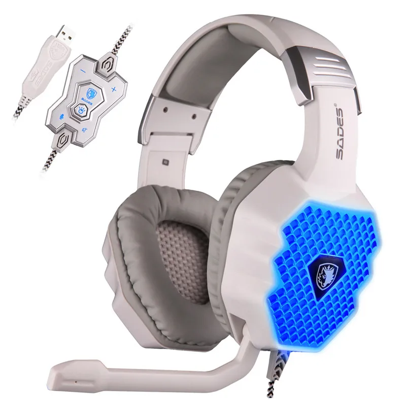 SADES A70 USB 7 1 объемный звук стерео ПК Игровые наушники с регулятором громкости