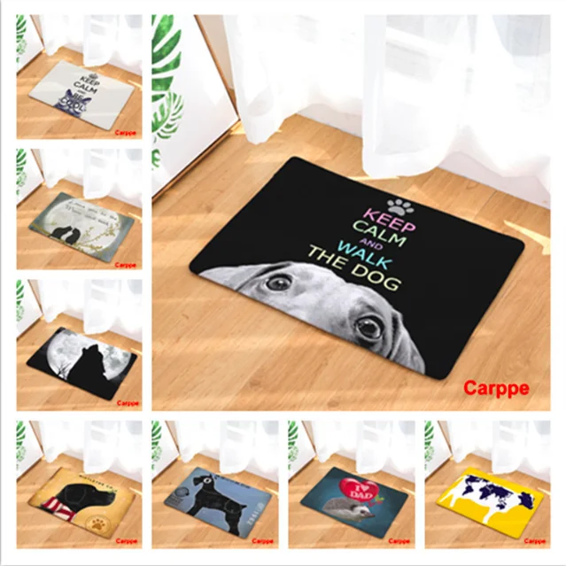 

Keep Calm and Walk the Dog Doormat Bath Kitchen Carpet Decorative Anti-Slip Mats Room Car Floor Bar Rugs Door Home Decor Gift