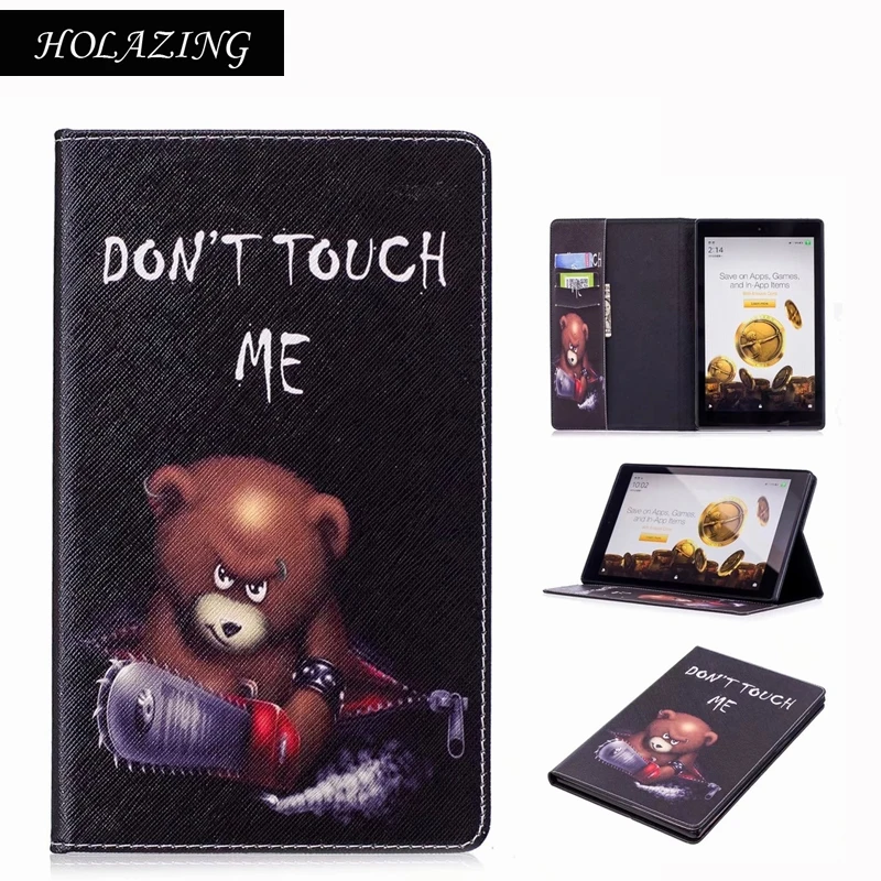 

HOLAZING Fashion Design Case For Amazon Kindle Fire HD 10 2017 PU Leather Flip Tablet Shell Cover