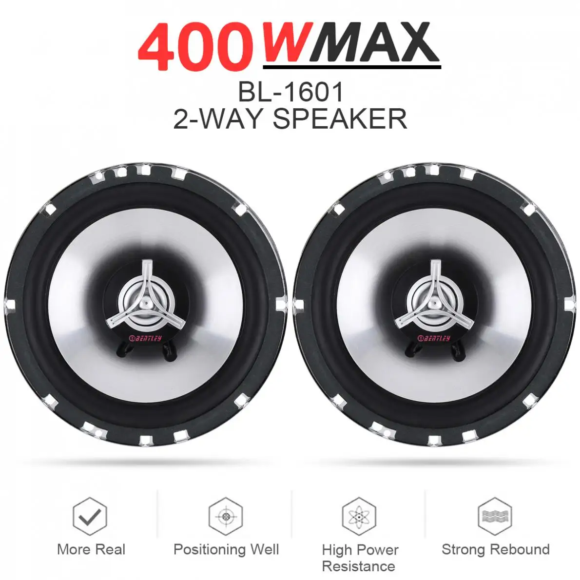 2pcs 12V 6.5 Inch 400W Car Coaxial Auto Audio Music Stereo Full Range