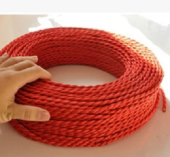 

Free shipping 100meters/lot red color braided fabric wire 2*0.75mm 2 cores textile cloth cover copper wire cable cord