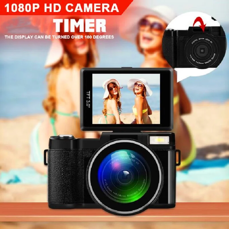 

24MP HD CDR2 Professional Digital Camera 4x Zoom w/ Macro Wide Angle Lens 1080P Digital Video Camcorder DVR Recorder