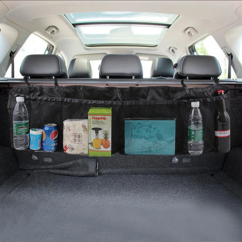 

Car Trunk Organizer Backseat Storage Bag Net Seat Back Organizers for Audi A3 A4 B8 A6 C6 A5 Q5 Q7 Q3 A1 A8