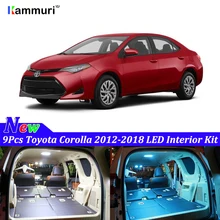 KAMMURI 9 шт. белый автомобильный светильник для салона, набор для Toyota Corolla 2012 2013 светодиодный светильник для интерьера s