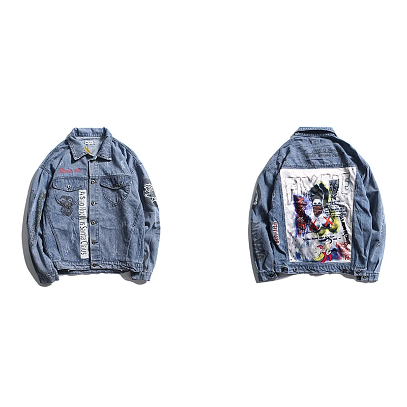 HFNF moda casual chaqueta de bombardero de los hombres hip hop hombres denim calle retro chaqueta