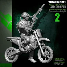 1/24 мотоцикл с армии США 2 Смола солдат YFWW-1871 75 мм