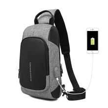 KAKA,, USB слинг, сумка для мужчин и женщин, нагрудная сумка, большая емкость, водонепроницаемая, летняя, короткая, для поездок, мессенджеры, сумки через плечо, Y43
