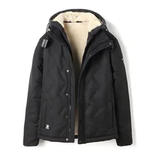 Envío de la gota 2018 encapuchado ocasional de los hombres chaquetas y abrigos de invierno grueso caliente parkas abrigos outwear NXP23