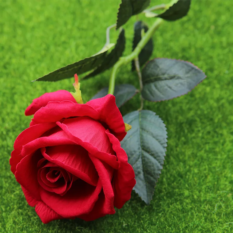 

Artificial roses flowers wedding bouquets high simulation flannel roses home car wedding party Festive home decoration