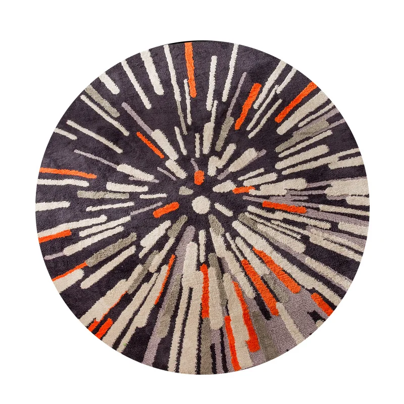 

WINLIFE European Round Living Room Carpets Thick Soft Rugs For Bedroom Non-Silp Computer Chair Mats Decorative Rugs