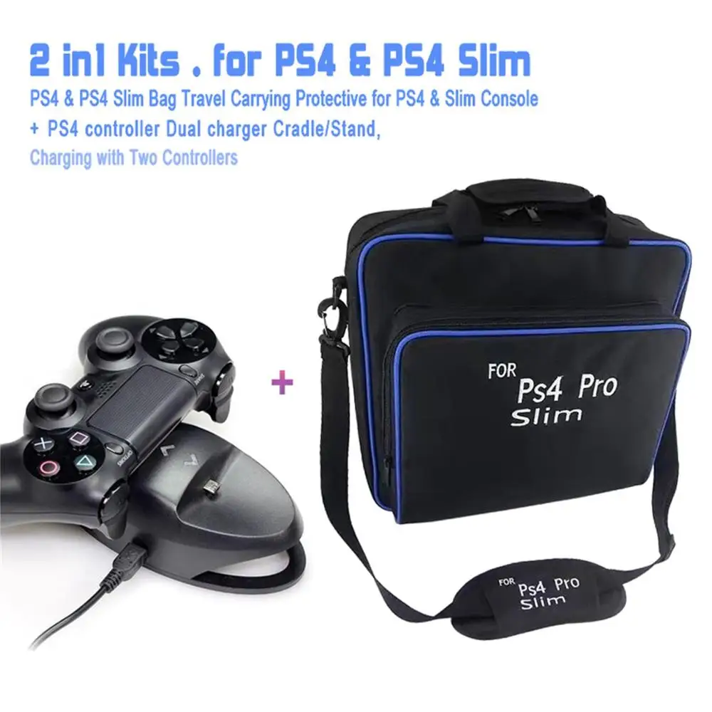 PS4 Pro/тонкая сумка для путешествий, чехол для переноски, защитная Наплечная Сумка, аксессуары для игр для sony PS4 Playstation& PS4 Slim& Pro - Цвет: PS4SB2in110