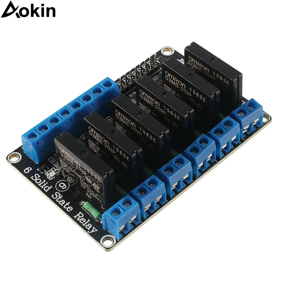 

Aokin 2/4/6/8 Channel 5V DC Solid-State Relay Module Board High Power SSR for Arduino