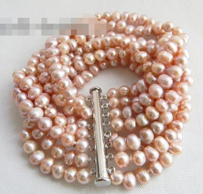 

Hot sell ->@@ 0896 8Strands Round Lavender Freshwater Pearl Bracelet -Top quality free shipping