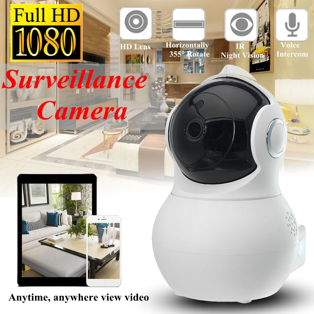 

Q8 Home Security 1080P HD IP Camrea Wireless Smart WI-FI Audio CCTV Camera Webcam