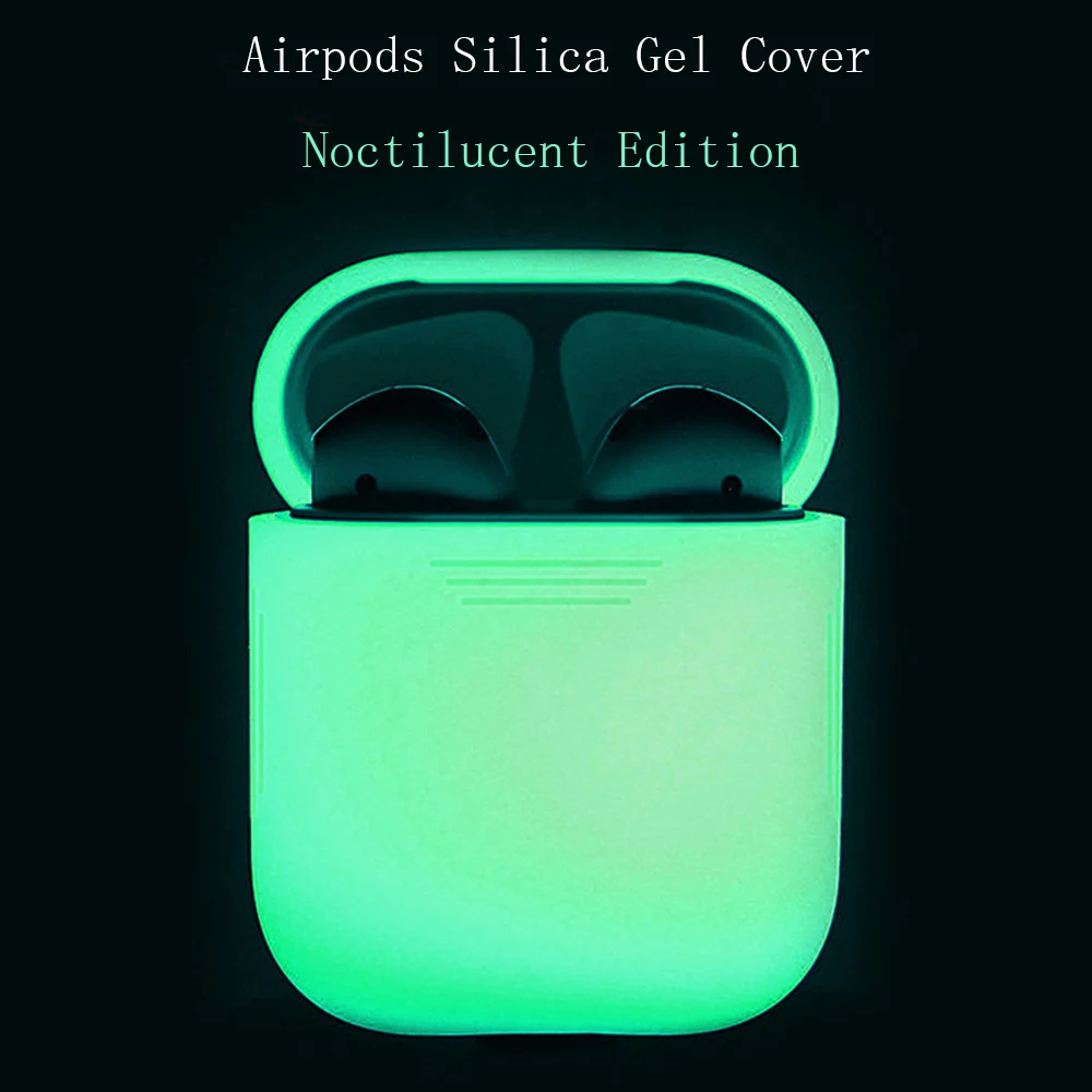 

Silicone Glow in the Dark Protective Noctilucence Case Cover Sleeve Pouch Box for Apple Airpods Wireless Accessories