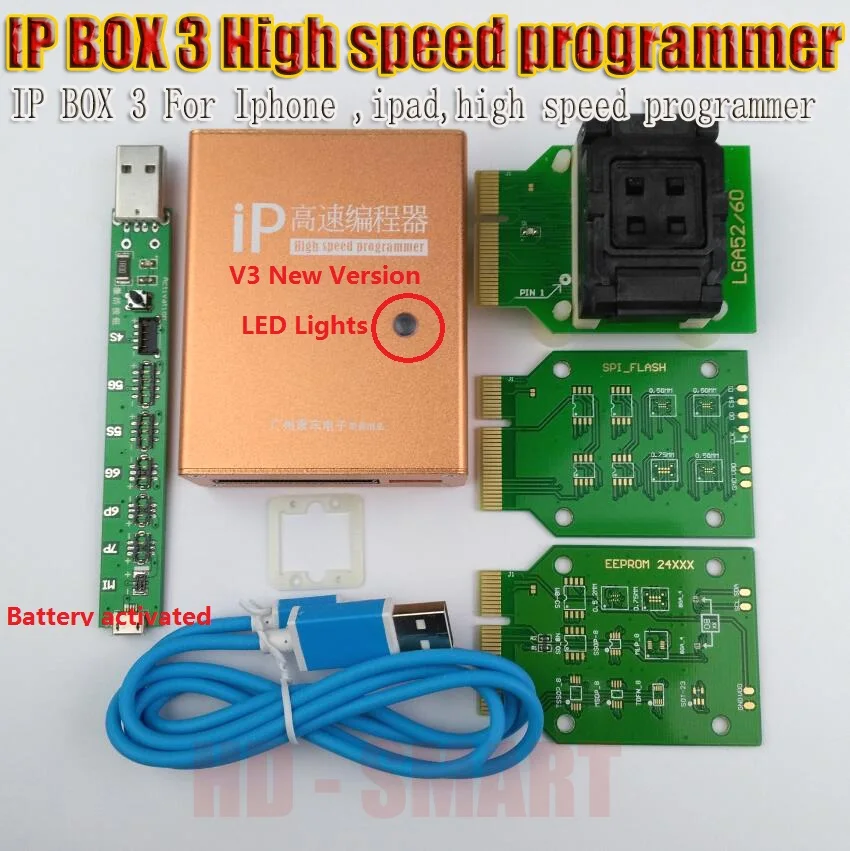 IP box v3 BOX 3 высокоскоростной программатор для телефона pad жесткий диск programmers4s 5 5c 6