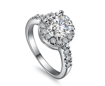 

2 Carat Round Brilliant Cut Perfect Shine SONA Diamonds Wedding Engagement Ring Bridal 925 Silver Rings Nice Jewelry