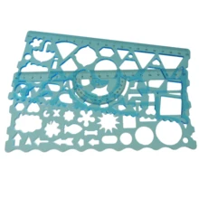 2 шт. Цвет: зеленый оранжевый красный синий(отправка случайным образом) Пластиковые Полые студенческие геометрические шаблоны студенческие линейки набор