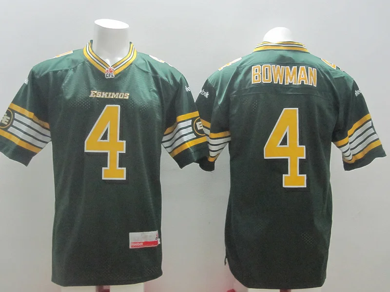 Wholesale Mens Edmonton Eskimos CFL Jerseys 4 Adarius Bowman Green