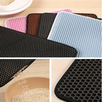 

5 Colors Waterproof Double-Layer Cat Litter Mat Trapper Foldable Pad Pet Rug