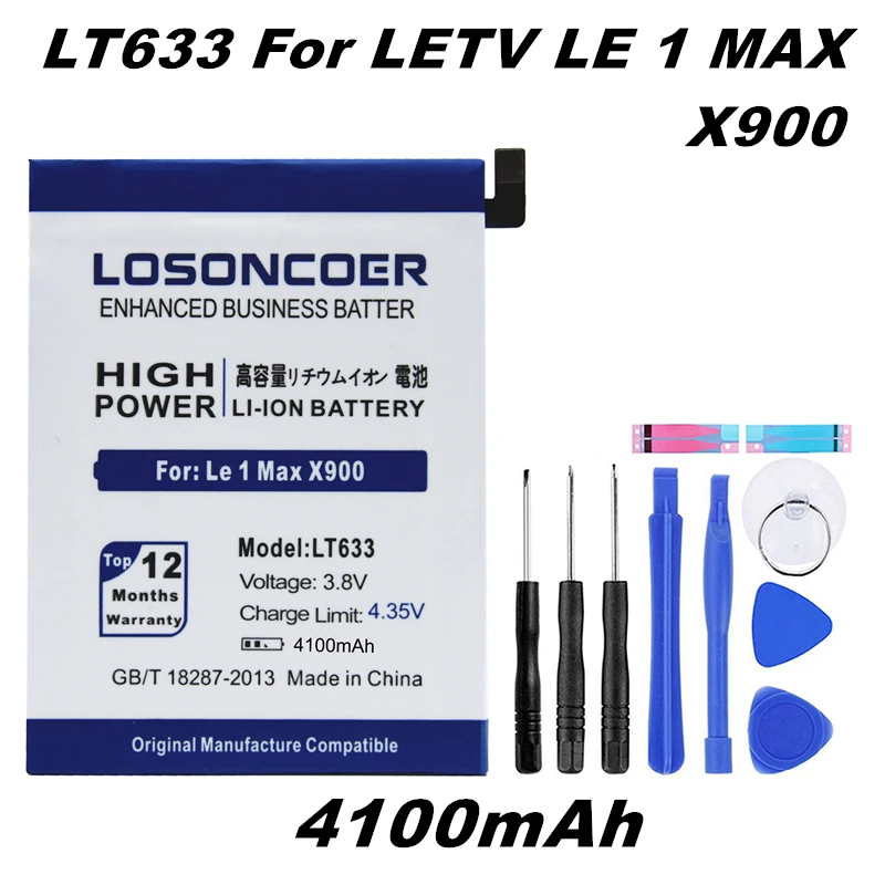 

LOSONCOER 4100mAh Battery for Letv Le 1 Max X900 Le One Max X900 LT633 Battery+Free tools