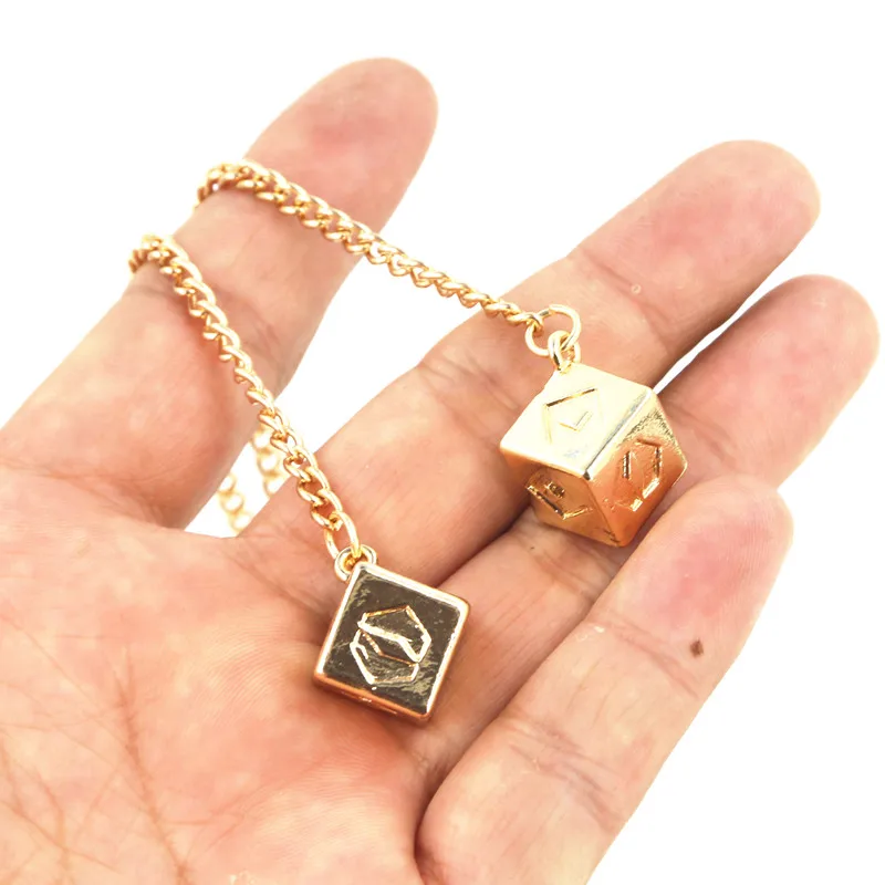 New Arrival Big Han Solo Lucky Dice Prop,Dice with Link Chain Bracelet