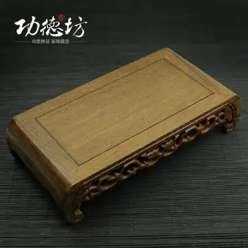 

Merit square ornaments pedestal solid wood chicken wing wooden long incense incense burner base will not crack deform the base